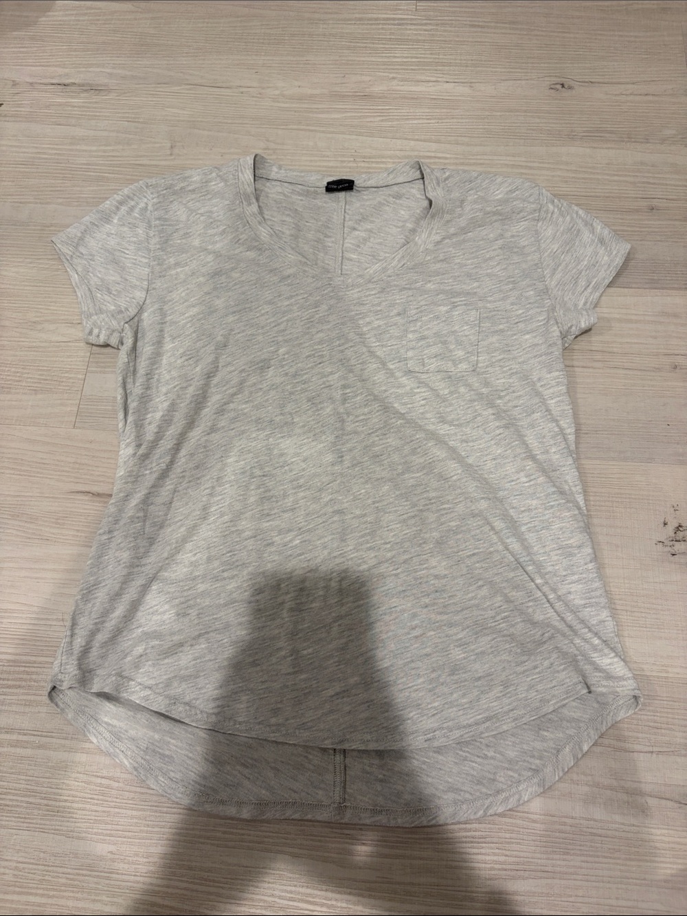 free press Heather Light Gray V-Neck Pocket Tee